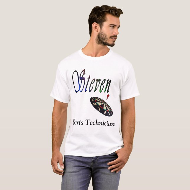 Steven, Darts Technician Logo, T-Shirt (Front Full)