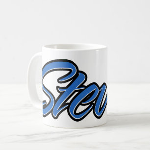 Steven First Name Blue Tasse Kaffeetasse Coffee Mug