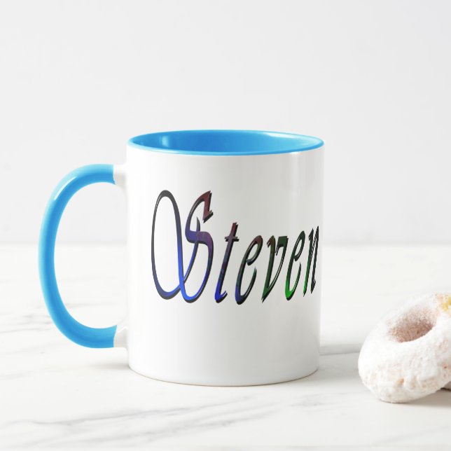Steven Name Logo, Mug (With Donut)