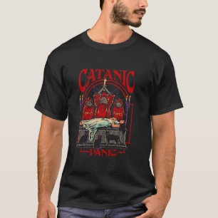 Steven Rhodes Catanic Panic Black Cats Retro Dark T-Shirt