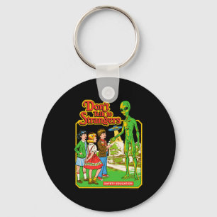Steven Rhodes Don't Talk To Strangers Alien Retro  Key Ring