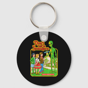 Steven Rhodes Don't Talk To Strangers Alien Retro  Key Ring