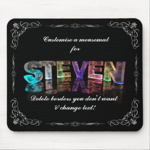 Steven  - The Name Steven in 3D Lights (Photograph Mouse Pad