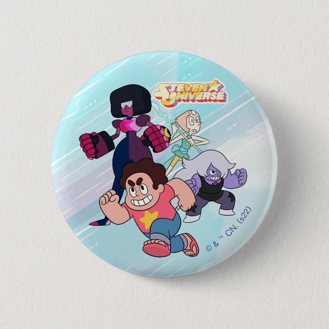 Steven Universe | Crystal Gem Group Action 6 Cm Round Badge (Front)