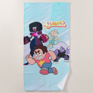 Steven Universe   Crystal Gem Group Action Beach Towel