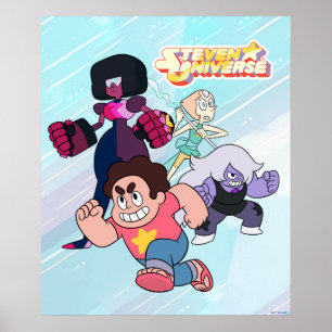 Steven Universe Crystal Gem Group Action Poster