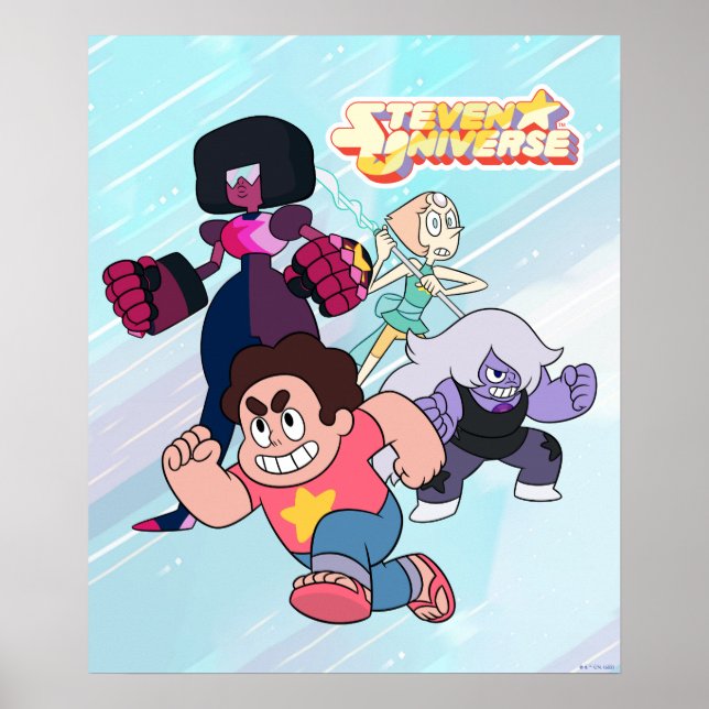 Steven Universe | Crystal Gem Group Action Poster (Front)