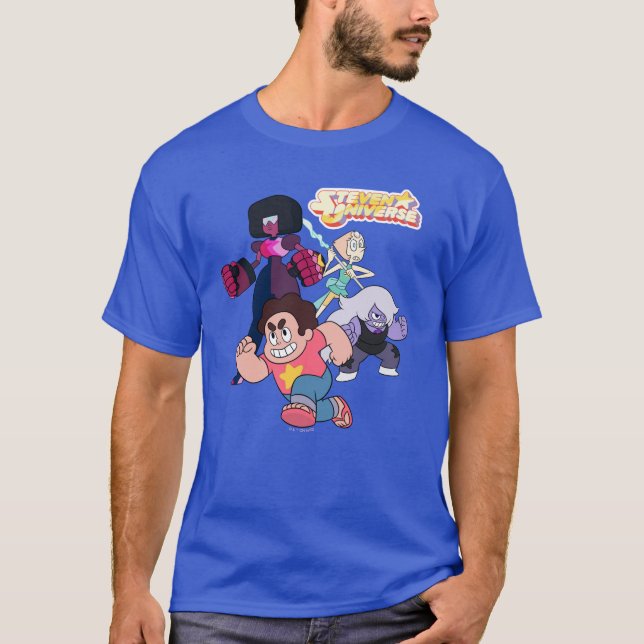 Steven Universe | Crystal Gem Group Action T-Shirt (Front)