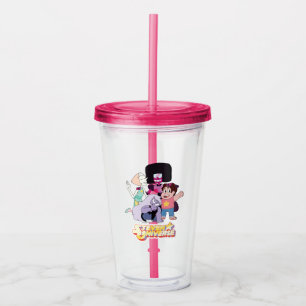 Steven Universe   Crystal Gem Group Huddle Acrylic Tumbler