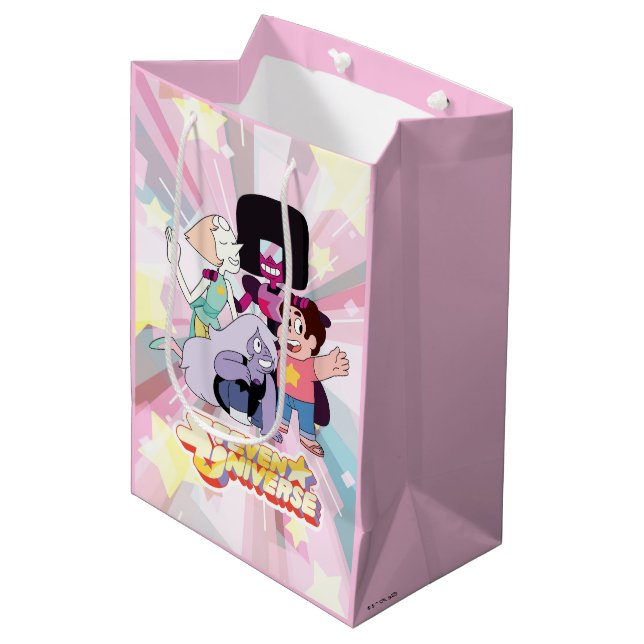 Steven Universe | Crystal Gem Group Huddle Medium Gift Bag (Front Angled)