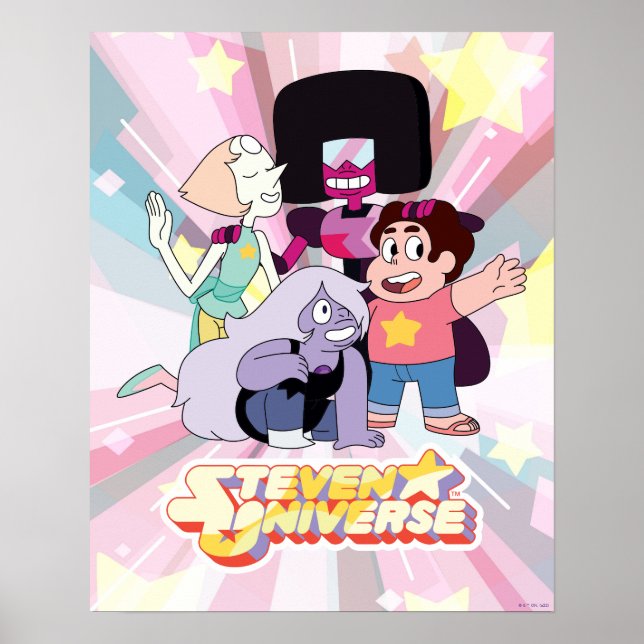 Steven Universe | Crystal Gem Group Huddle Poster (Front)