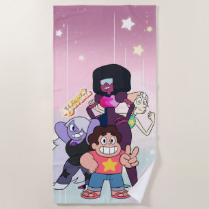 Steven Universe   Crystal Gem Group Pose Beach Towel
