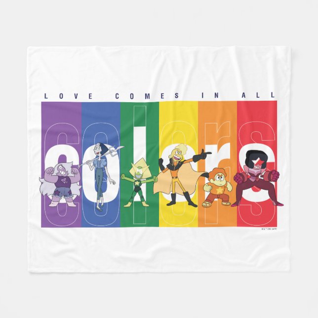 Steven Universe - Love Comes In All Colours Fleece Blanket (Front (Horizontal))