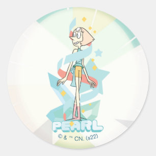 Steven Universe   Pearl Character Graphic Classic Round Sticker