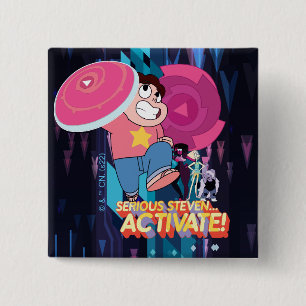 Steven Universe   Serious Steven… Activate! 15 Cm Square Badge