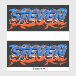 Steven Vorname Name Graffiti Aufkleber Sticker