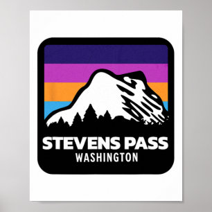 Stevens P Washington Mountain Skiing Snowboarding Poster