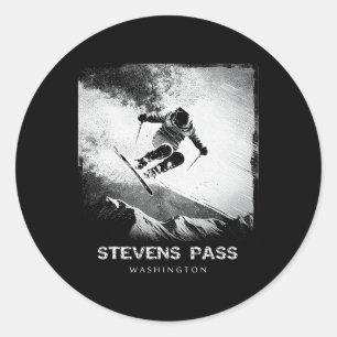 Stevens P Washington Ski Skiing Skier _2 Classic Round Sticker