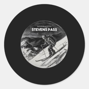Stevens P Washington Ski Skiing Skier _3 Classic Round Sticker