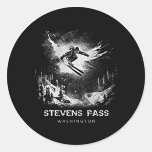 Stevens P Washington Ski Skiing Skier Classic Round Sticker