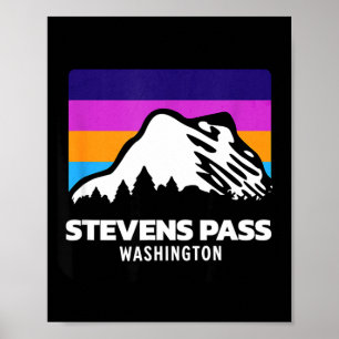 Stevens pass washington mountain skiing poster