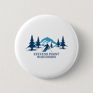 Stevens Point Wisconsin Ski Resort Skiing Skier _1 6 Cm Round Badge