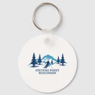 Stevens Point Wisconsin Ski Resort Skiing Skier _1 Key Ring