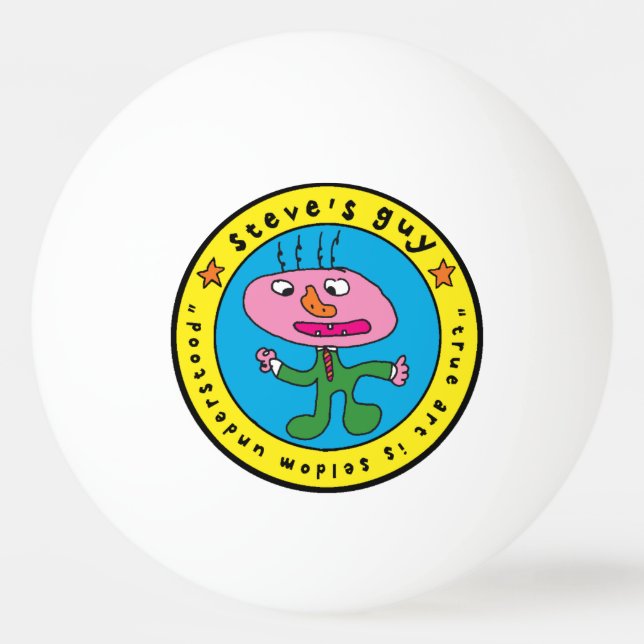 steve's guy ping pong ball (Front)