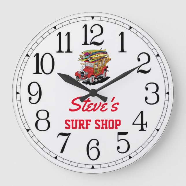 Steve's Surf Shop Woody Large Clock (Front)