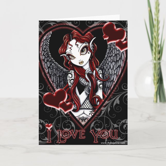 Stevie Angel Heart Valentine Card (Front)