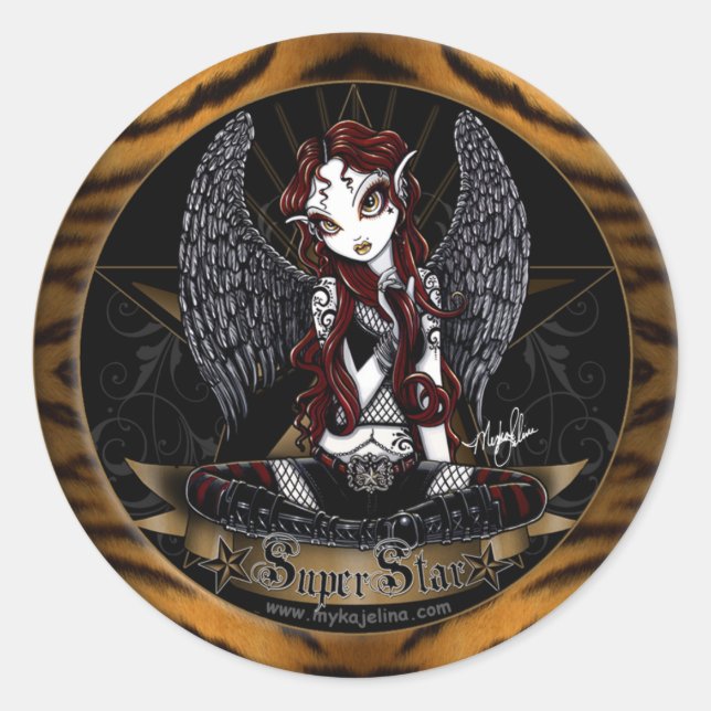 Stevie Super Star Angel Animal Print Sticker (Front)