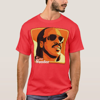 Stevie Wonder Retro 70s Style Fan Illustration T-Shirt