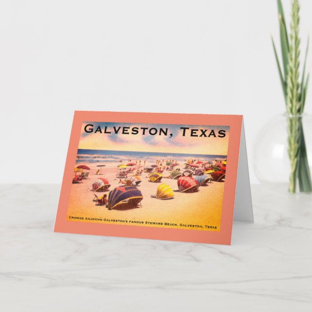 Steward Beach, Galveston, Texas Holiday Card (Front)