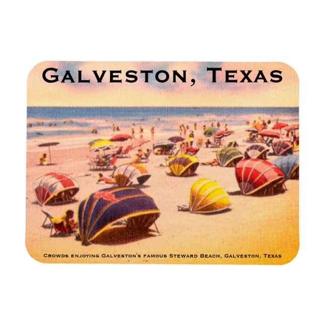 Steward Beach, Galveston, Texas Magnet (Horizontal)