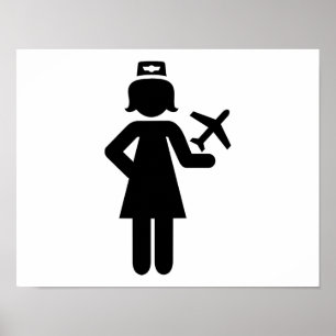 Stewardess plane poster