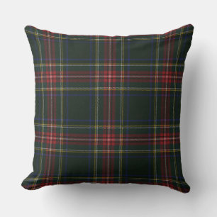 Stewart Black Modern Original Scottish Tartan Cushion