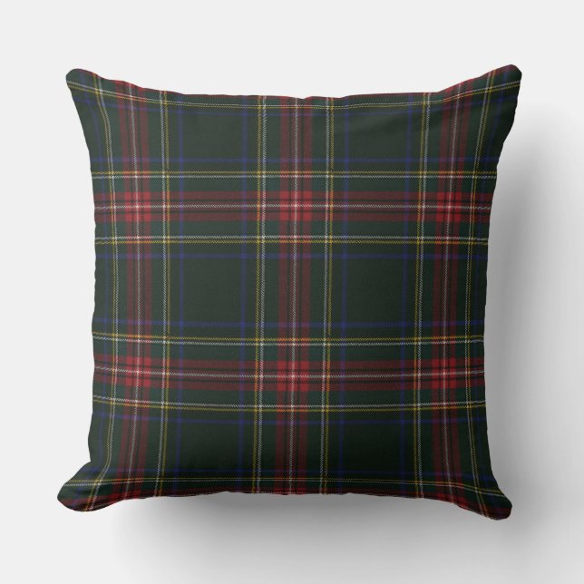 Stewart Black Modern Original Scottish Tartan Cushion (Front)