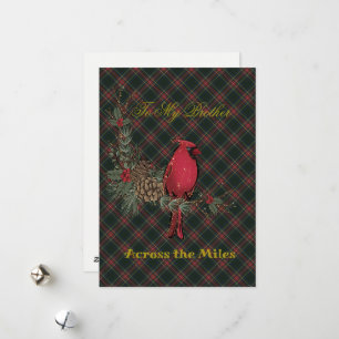 Stewart Black Scottish Tartan Brother Christmas Holiday Card