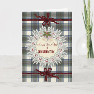 Stewart Blue Dress Original Scottish Tartan Holiday Card
