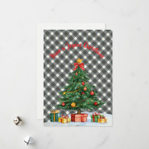 Stewart Blue Dress Scottish Clan Tartan Christmas Holiday Card