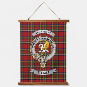 Stewart Clan Badge & Tartan   Hanging Tapestry