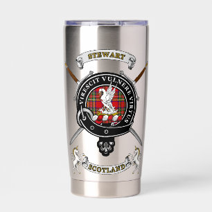 Stewart Clan Badge Tartan & Swords Insulated Tumbler