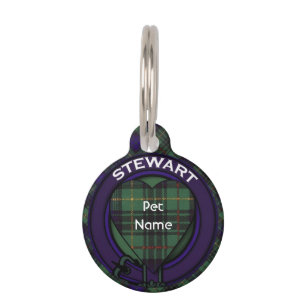 Stewart clan Hunting Plaid Scottish tartan Pet Tag