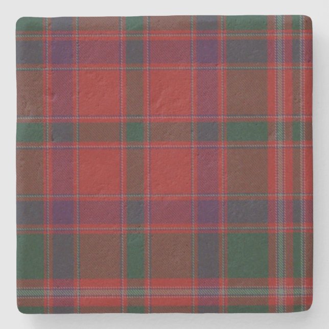 Stewart Clan Tartan Plaid Stone Coaster (Front)