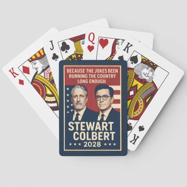 Stewart/Colbert 2028 Playing Cards (Back)