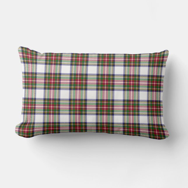 Stewart Dress Modern Tartan Plaid Pattern Lumbar Cushion (Front)
