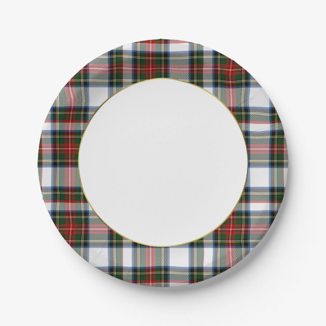 Stewart Dress Tartan Plaid Paper Plate (Front)