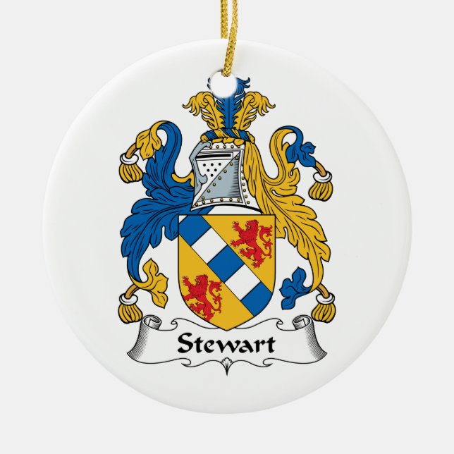 Stewart Family Crest Ceramic Ornament (Front)