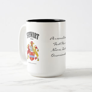 Stewart Family Crest, Translation & Meaning Two-Tone Coffee Mug