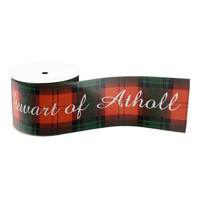 Stewart of Atholl clan Plaid Scottish tartan Grosgrain Ribbon (Spool)